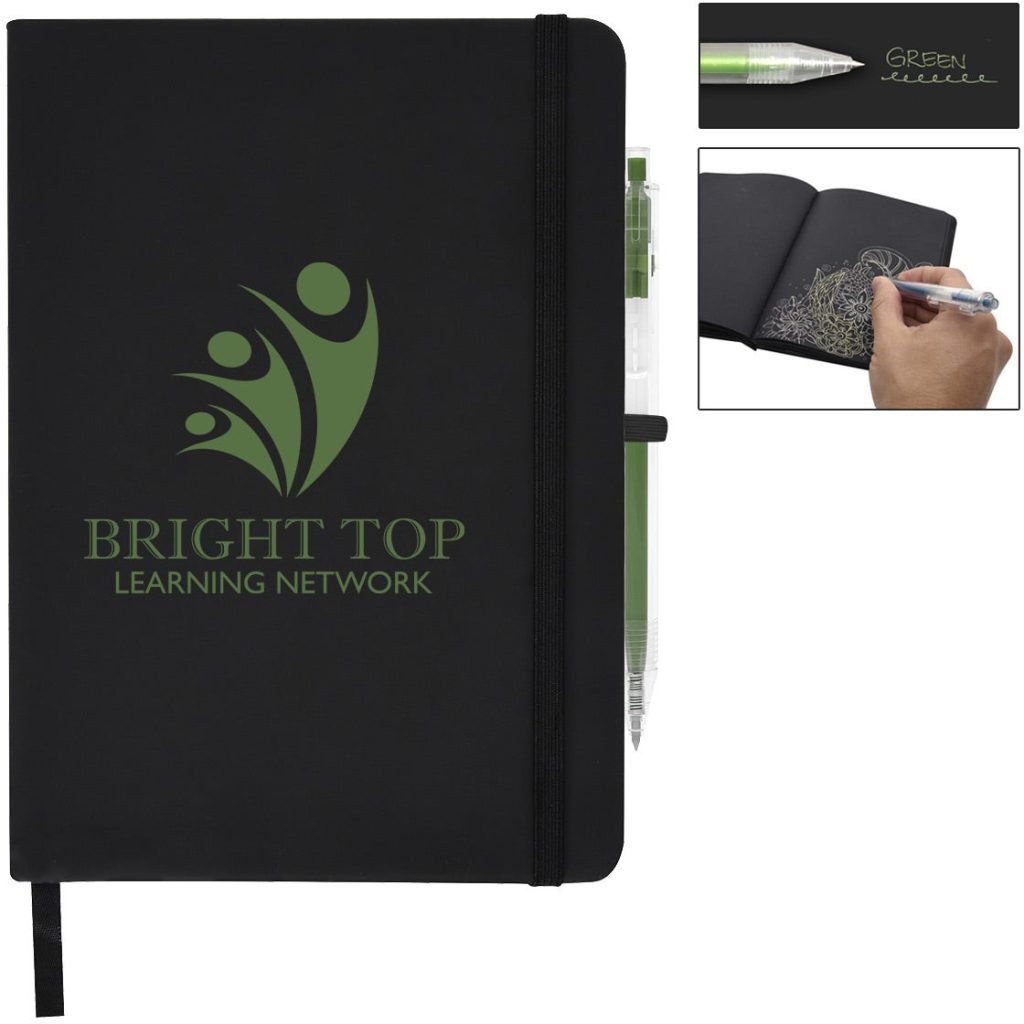 Advertising Neon Dreams Journal and Metallic Cher Gel Pens - Promotional Pens Singapore - Gifts VV Available in 6 exciting item colors 客製 - Promotional Pens Singapore - Gifts VV Black / Green Neon Dreams Journal and Metallic Cher Gel Pen