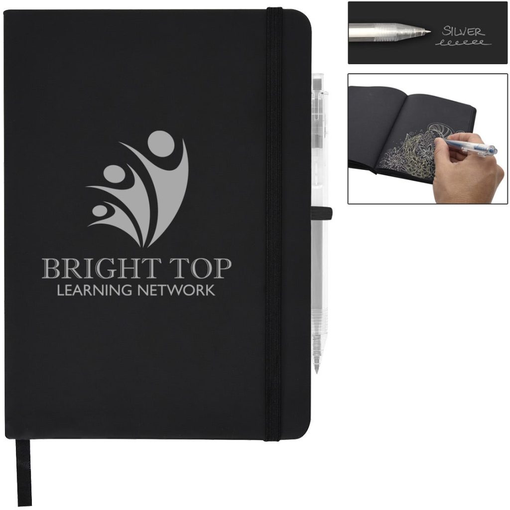 Advertising Neon Dreams Journal and Metallic Cher Gel Pens - Promotional Pens Singapore - Gifts VV Available in 6 exciting item colors 客製 - Promotional Pens Singapore - Gifts VV Black / Silver Neon Dreams Journal and Metallic Cher Gel Pen