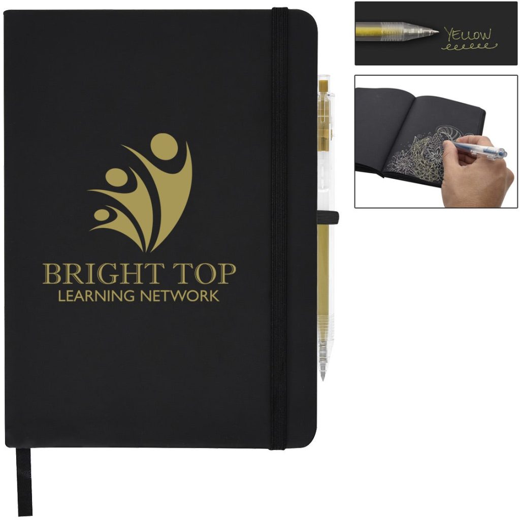 Advertising Neon Dreams Journal and Metallic Cher Gel Pens - Promotional Pens Singapore - Gifts VV Available in 6 exciting item colors 客製 - Promotional Pens Singapore - Gifts VV Black / Yellow Neon Dreams Journal and Metallic Cher Gel Pen