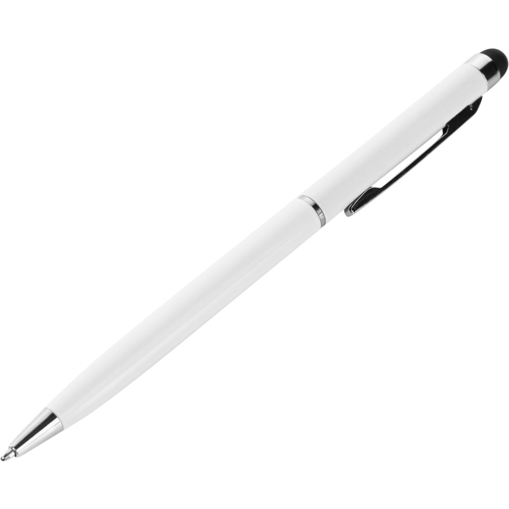 Custom Newport Ballpoint Pens with Stylus - Promotional Pens Singapore - Gifts VV Available in 4 amazing item colors 客製 - Promotional Pens Singapore - Gifts VV White Newport Ballpoint Pen with Stylus