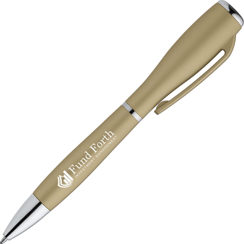 Printed Nova Softy Metallic LED Light Pens - Promotional Pens Singapore - Gifts VV Free Shipping and Setup 客製 - Promotional Pens Singapore - Gifts VV Gold Nova Softy Metallic LED Light Pen