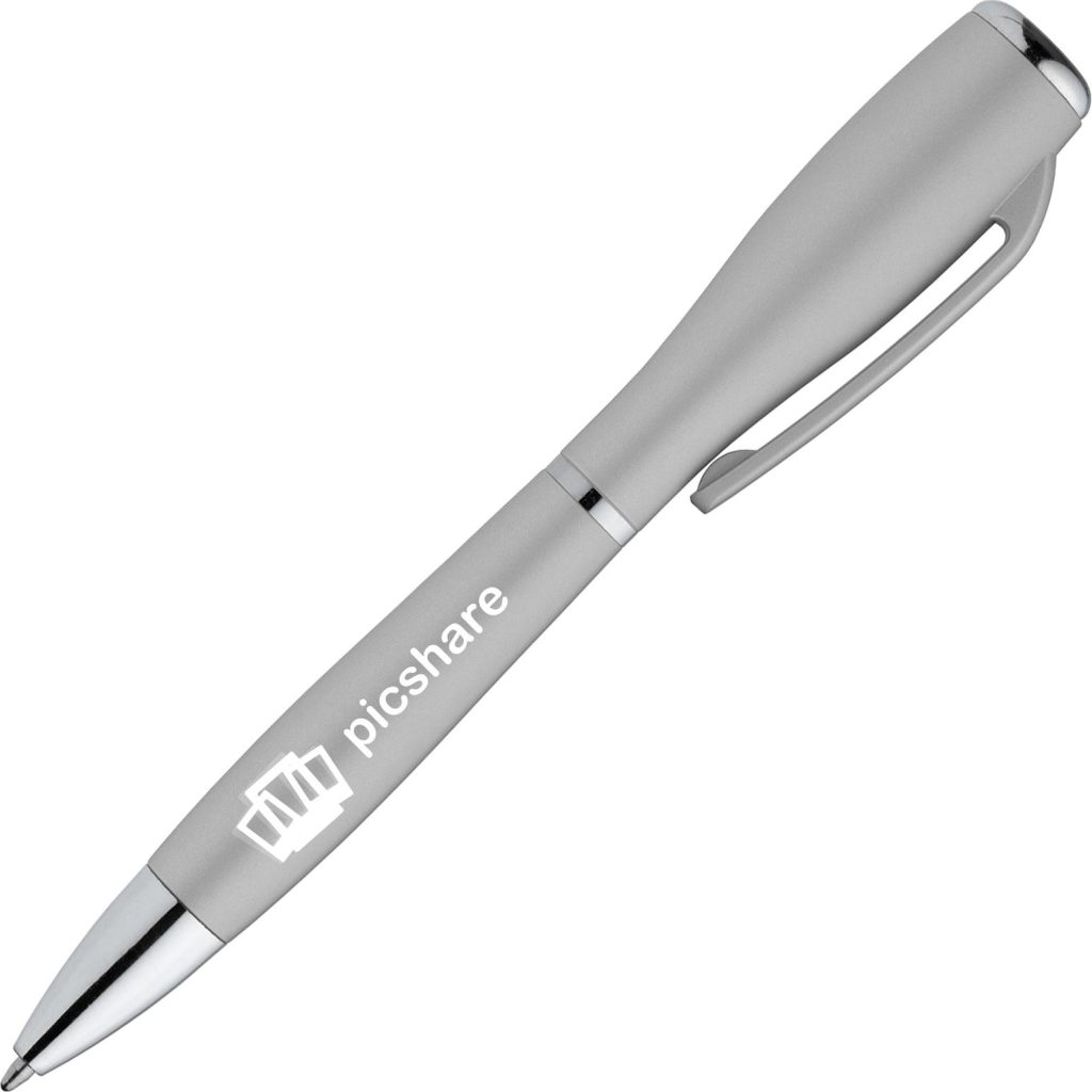 Printed Nova Softy Metallic LED Light Pens - Promotional Pens Singapore - Gifts VV Free Shipping and Setup 客製 - Promotional Pens Singapore - Gifts VV Silver Nova Softy Metallic LED Light Pen