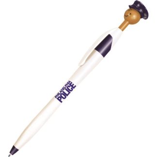 White / Blue Officer Smilez Pen