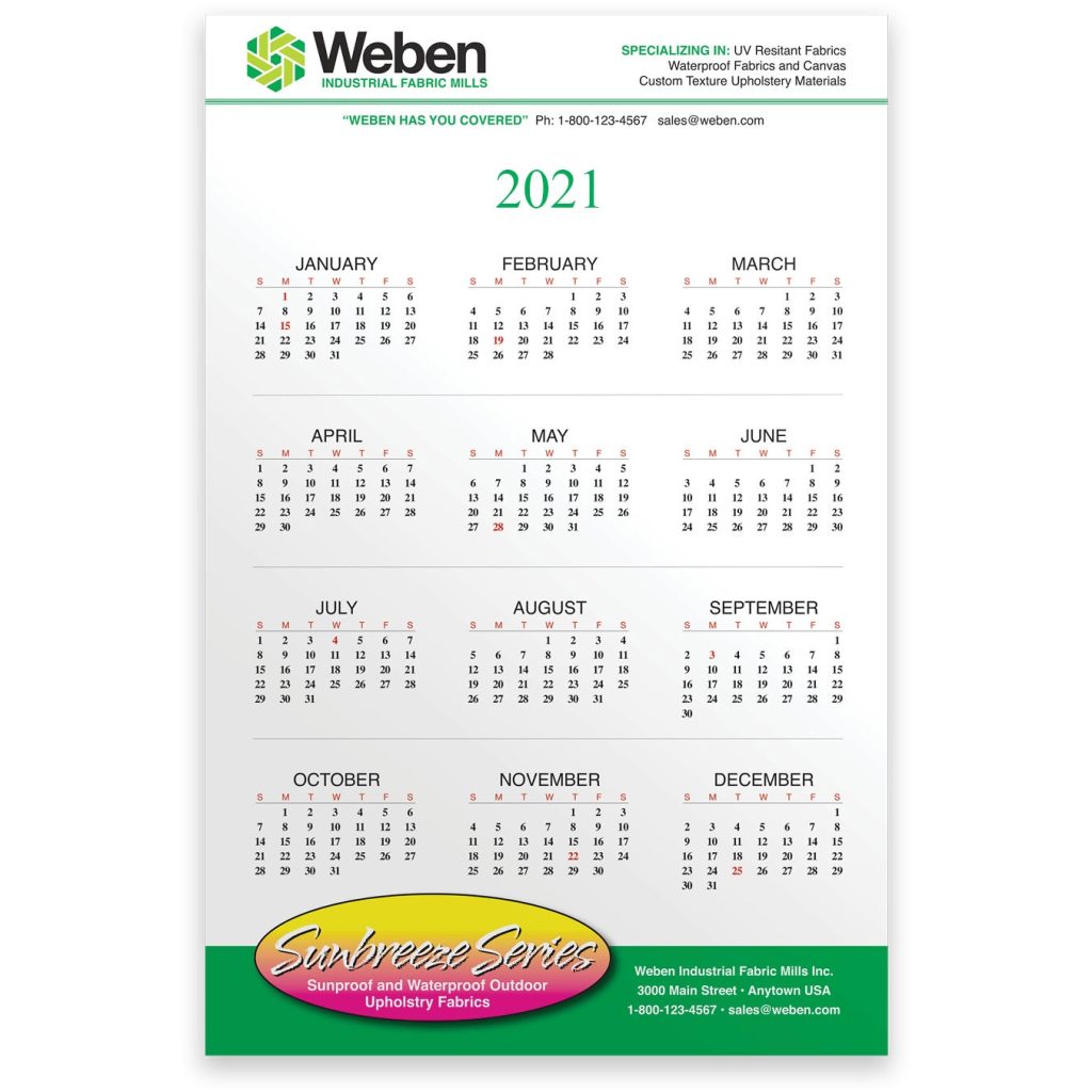 Custom Papersplash Wall Calendars - Promotional Pens Singapore - Gifts VV Free decoration in full color at 1 location 客製 - Promotional Pens Singapore - Gifts VV White Papersplash Wall Calendar