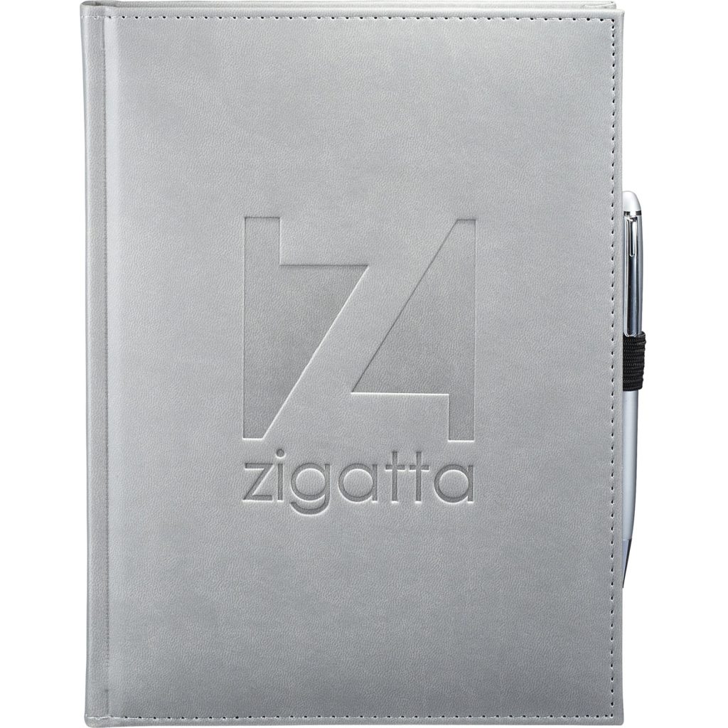 Logo Pedova Large Bound Journal Books - Promotional Pens Singapore - Gifts VV Available in 5 exciting item colors 客製 - Promotional Pens Singapore - Gifts VV Gray Pedova Large Bound Journal Book