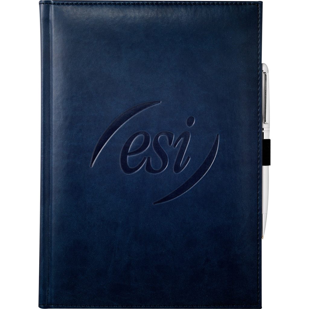 Logo Pedova Large Bound Journal Books - Promotional Pens Singapore - Gifts VV Available in 5 exciting item colors 客製 - Promotional Pens Singapore - Gifts VV Navy Pedova Large Bound Journal Book