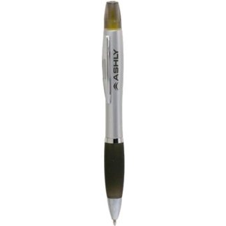 Silver / Black Plastic Highlighter and Pen
