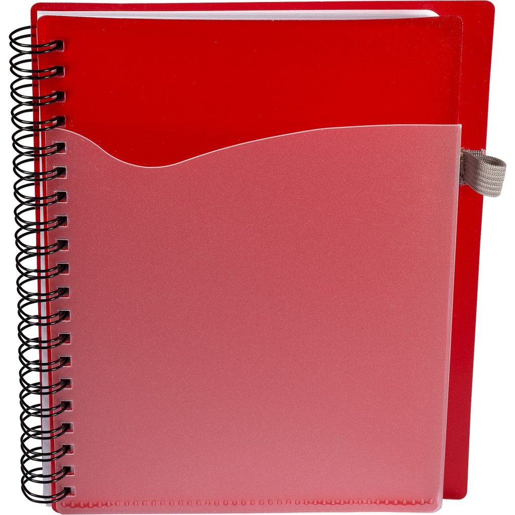 Logo PolyPro Notebooks with Clear Front Pocket - Promotional Pens Singapore - Gifts VV Available in 4 awesome item colors 客製 - Promotional Pens Singapore - Gifts VV Red PolyPro Notebook with Clear Front Pocket