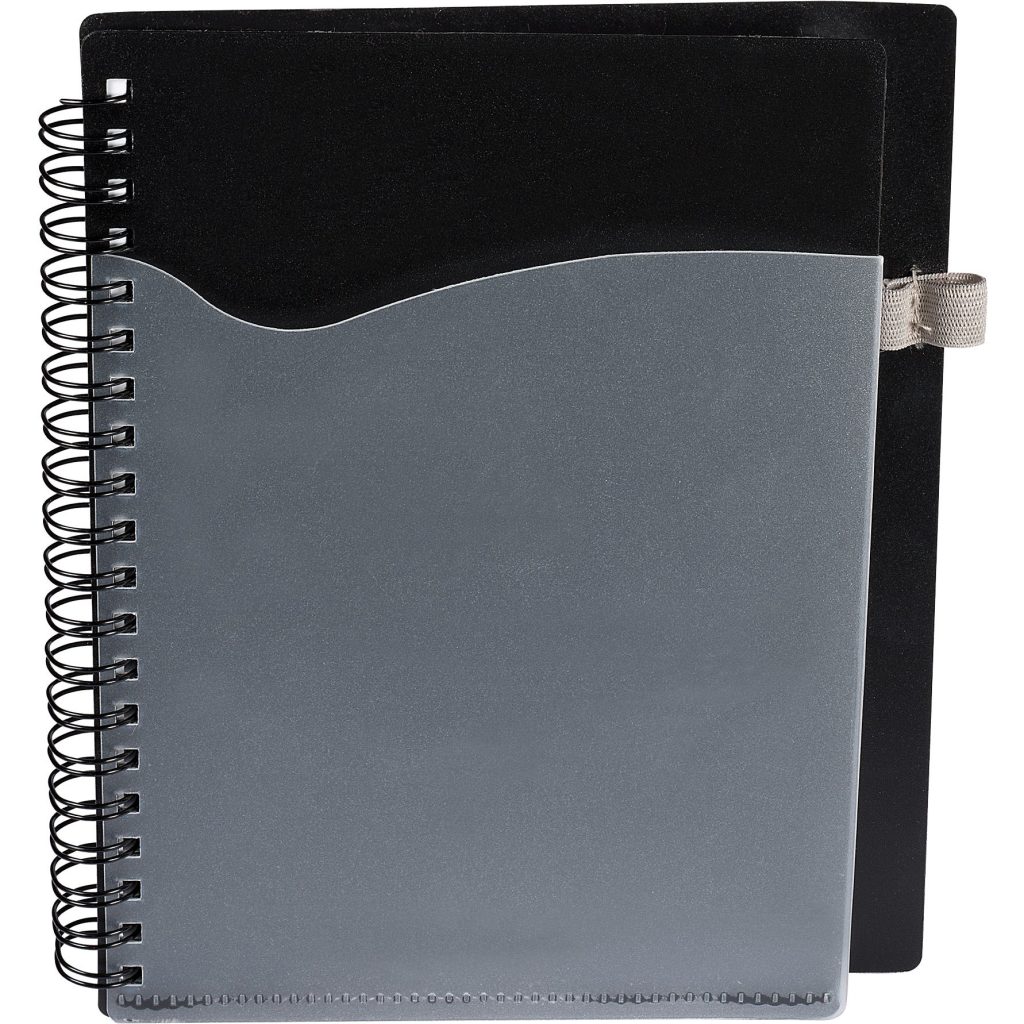Logo PolyPro Notebooks with Clear Front Pocket - Promotional Pens Singapore - Gifts VV Available in 4 awesome item colors 客製 - Promotional Pens Singapore - Gifts VV Black PolyPro Notebook with Clear Front Pocket
