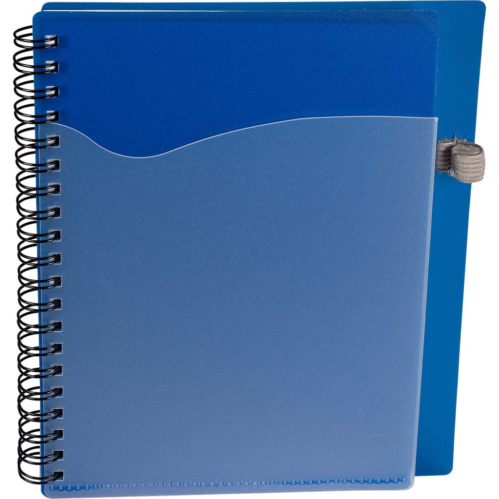 Logo PolyPro Notebooks with Clear Front Pocket - Promotional Pens Singapore - Gifts VV Available in 4 awesome item colors 客製 - Promotional Pens Singapore - Gifts VV Reflex Blue PolyPro Notebook with Clear Front Pocket