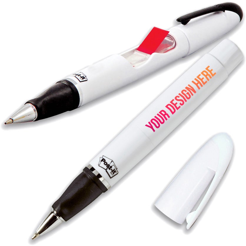 Logo 3M Post-it Flag Pens - Promotional Pens Singapore - Gifts VV Free Setup 客製 - Promotional Pens Singapore - Gifts VV White 3M Post-it® Flag Pen
