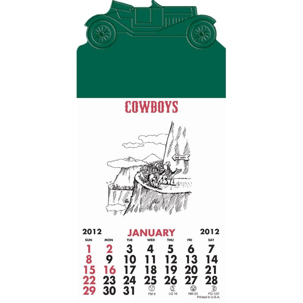 Printed Press-N-Stick Cowboy Calendar Pads - Promotional Pens Singapore - Gifts VV Available in 27 exciting item colors 客製 - Promotional Pens Singapore - Gifts VV White / Forest Green Press-N-Stick Cowboy Calendar Pad