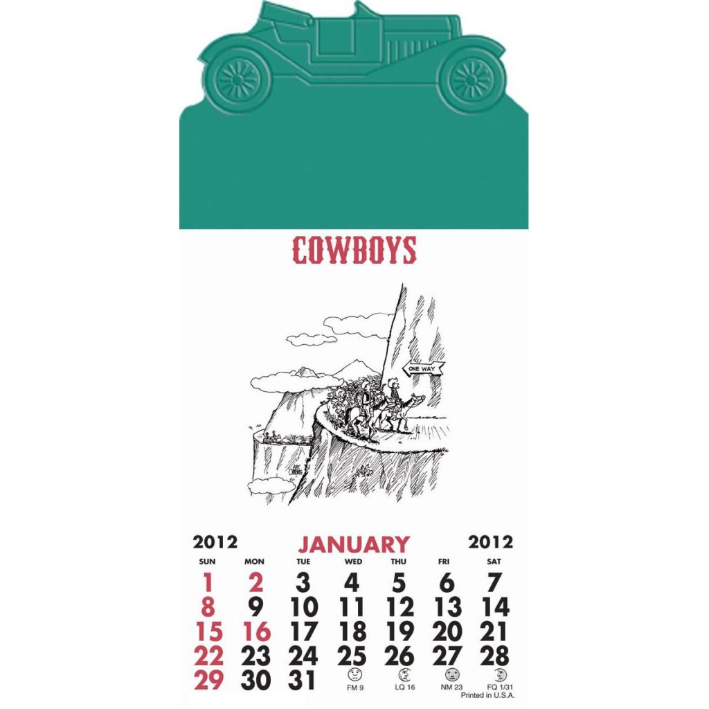 Printed Press-N-Stick Cowboy Calendar Pads - Promotional Pens Singapore - Gifts VV Available in 27 exciting item colors 客製 - Promotional Pens Singapore - Gifts VV White / Kelly Green Press-N-Stick Cowboy Calendar Pad