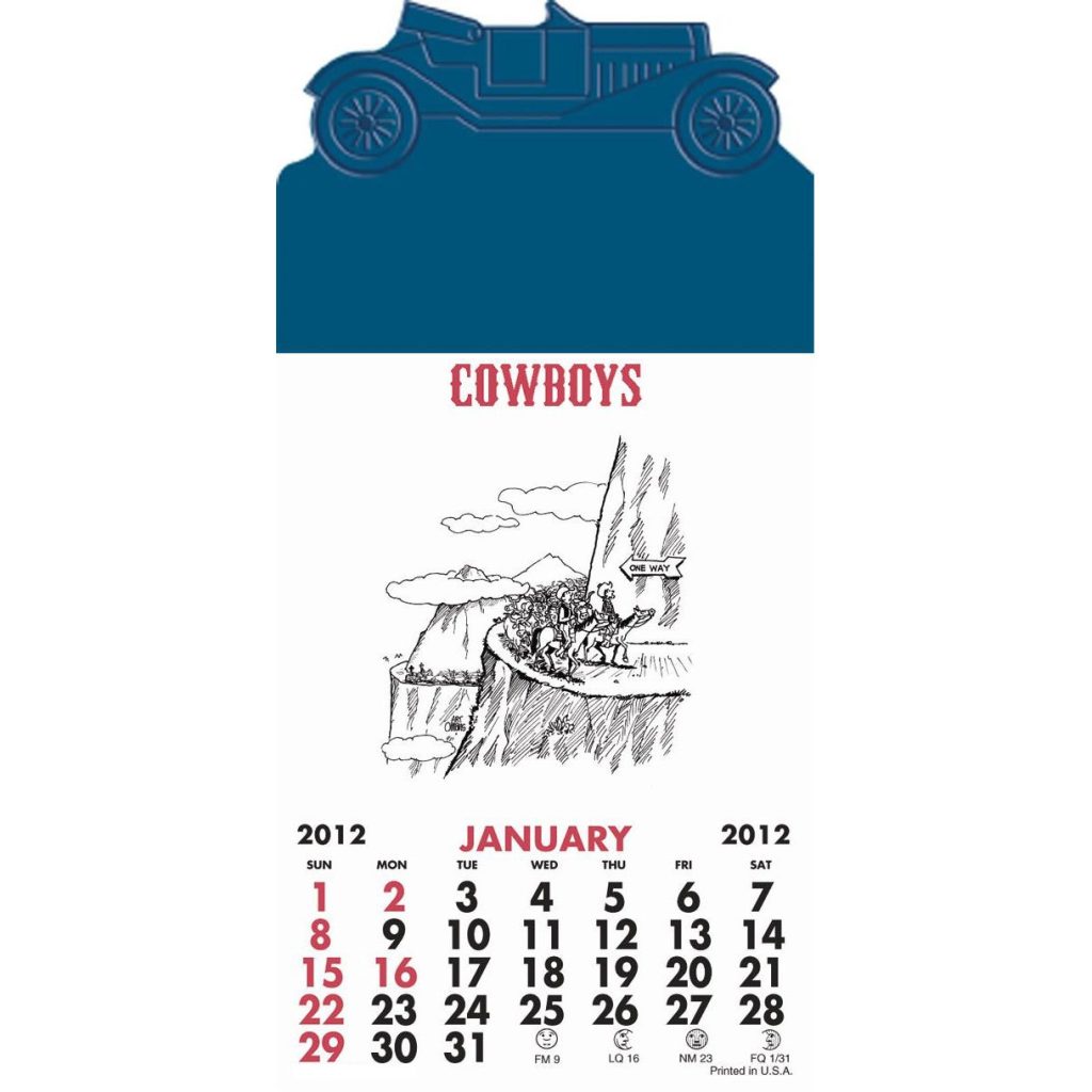 Printed Press-N-Stick Cowboy Calendar Pads - Promotional Pens Singapore - Gifts VV Available in 27 exciting item colors 客製 - Promotional Pens Singapore - Gifts VV White / Navy Press-N-Stick Cowboy Calendar Pad