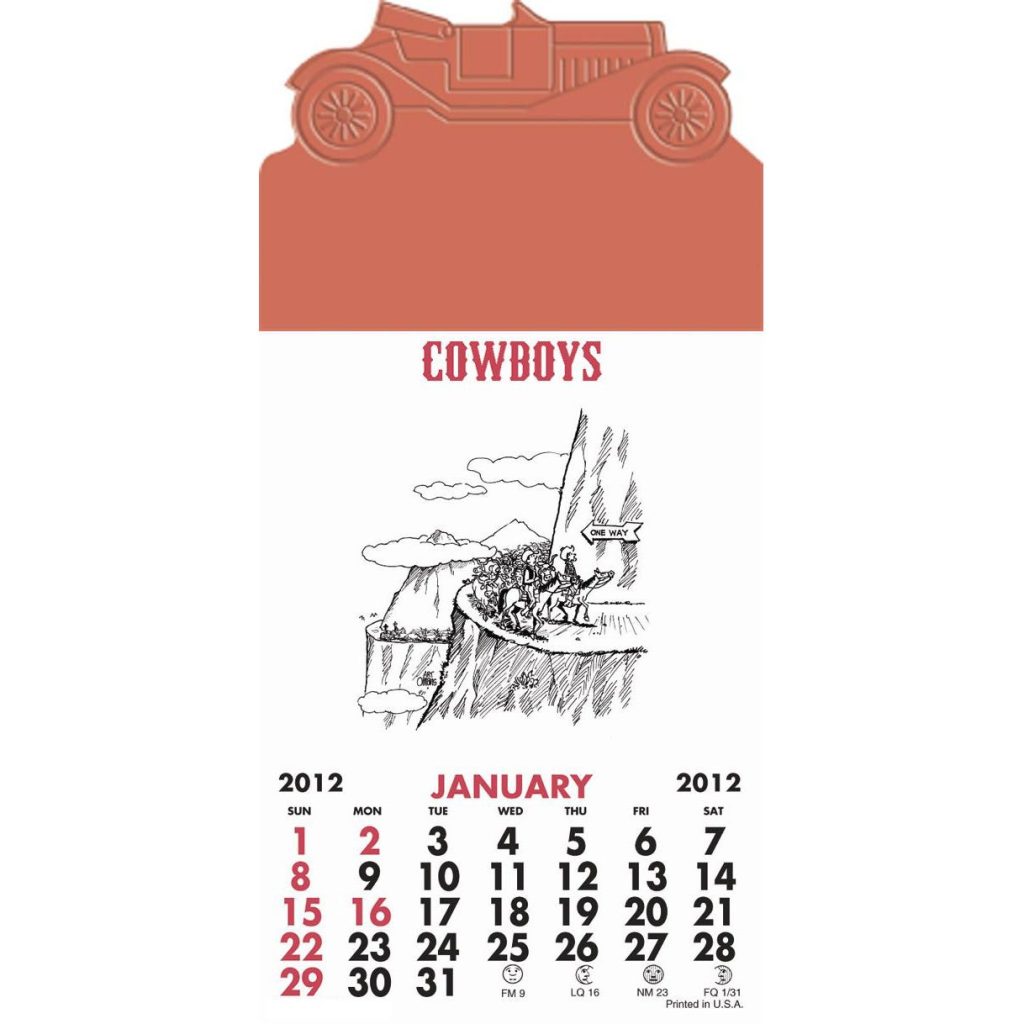 Printed Press-N-Stick Cowboy Calendar Pads - Promotional Pens Singapore - Gifts VV Available in 27 exciting item colors 客製 - Promotional Pens Singapore - Gifts VV White / Orange Press-N-Stick Cowboy Calendar Pad