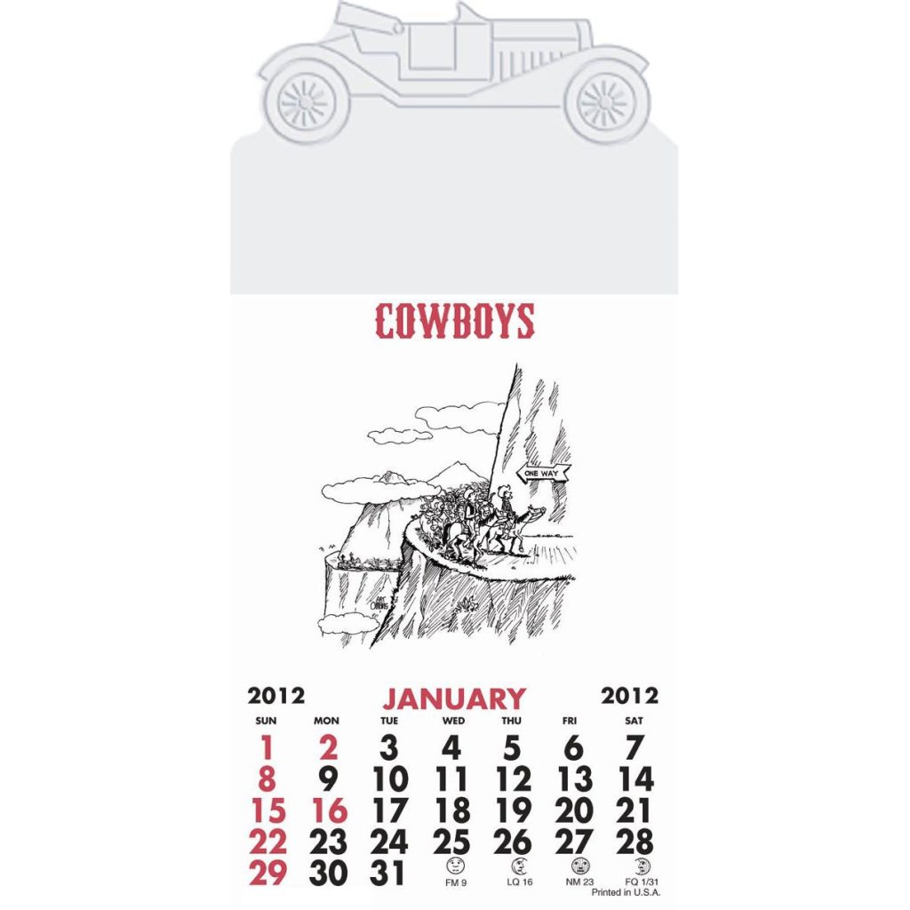 Printed Press-N-Stick Cowboy Calendar Pads - Promotional Pens Singapore - Gifts VV Available in 27 exciting item colors 客製 - Promotional Pens Singapore - Gifts VV White Press-N-Stick Cowboy Calendar Pad