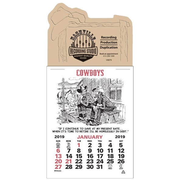 Printed Press-N-Stick Cowboy Calendar Pads - Promotional Pens Singapore - Gifts VV Available in 27 exciting item colors 客製 - Promotional Pens Singapore - Gifts VV White / Beige Press-N-Stick Cowboy Calendar Pad