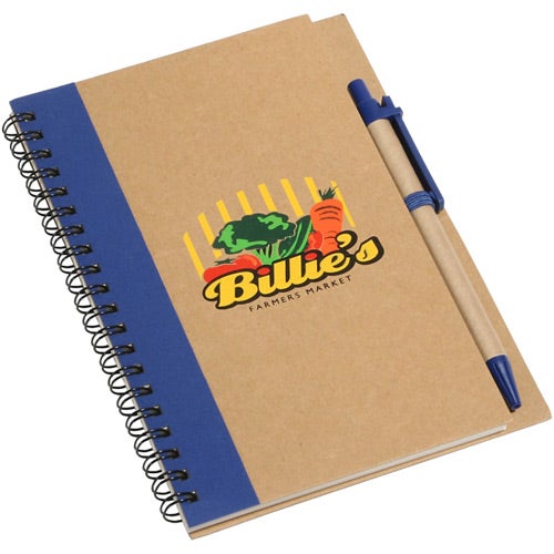 Advertising Recycled Write Notebooks - Promotional Pens Singapore - Gifts VV Available in 2 exciting item colors 客製 - Promotional Pens Singapore - Gifts VV Blue / Tan Recycled Write Notebook
