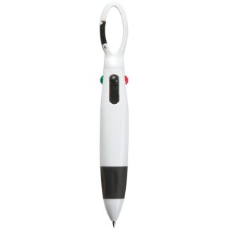 White / Black Quatro Carabiner Pen