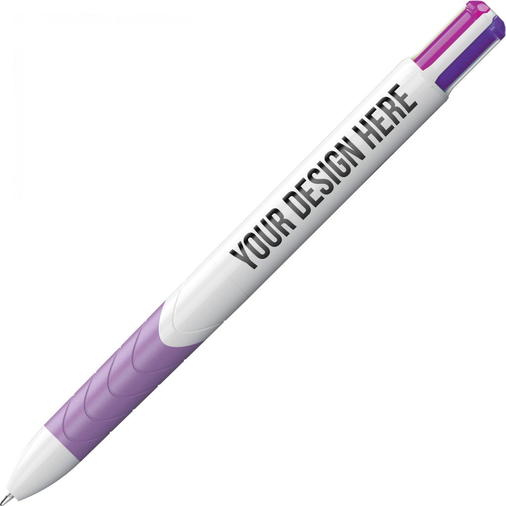 White / Purple Paper Mate Quatro InkJoy Retractable Ballpoint Pen
