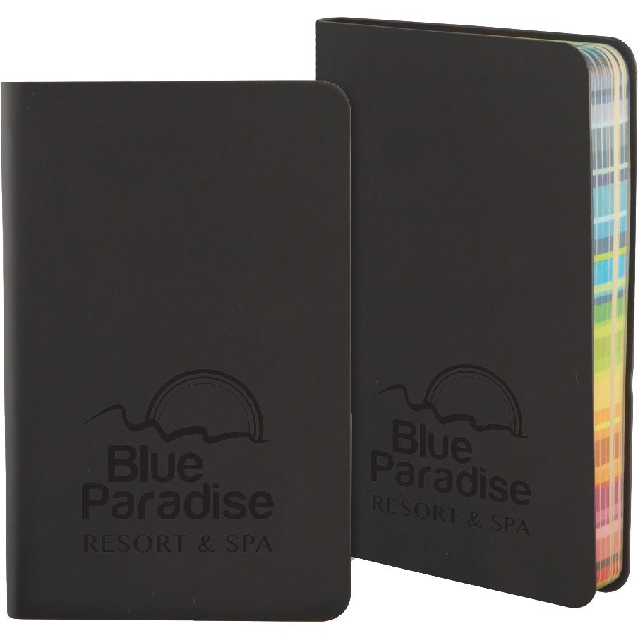 Imprinted Rainbow Journals - Promotional Pens Singapore - Gifts VV Free Setup 客製 - Promotional Pens Singapore - Gifts VV Black Rainbow Journal