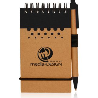 Tan / Black Recyclable Spiral Jotter