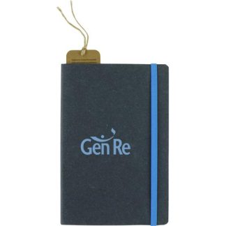 Black / Blue Recycled Bonded Leather Hardcover Notebook