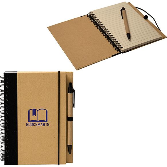 Printed Recycled Cardboard Notebooks - Promotional Pens Singapore - Gifts VV Available in 3 amazing item colors 客製 - Promotional Pens Singapore - Gifts VV Natural / Black Recycled Cardboard Notebook