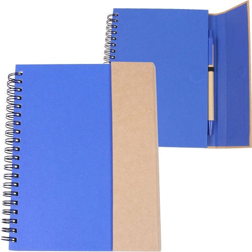 Imprinted Recycled Magnetic Journalbooks - Promotional Pens Singapore - Gifts VV Available in 5 exciting item colors 客製 - Promotional Pens Singapore - Gifts VV Blue / Natural Recycled Magnetic Journalbook