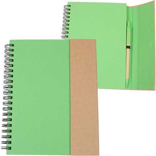 Imprinted Recycled Magnetic Journalbooks - Promotional Pens Singapore - Gifts VV Available in 5 exciting item colors 客製 - Promotional Pens Singapore - Gifts VV Lime / Natural Recycled Magnetic Journalbook