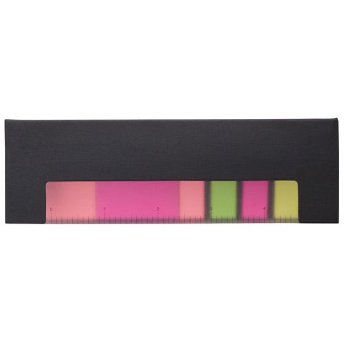 Promo Recycled Note, Flag and Ruler Sets - Promotional Pens Singapore - Gifts VV Available in 4 exciting item colors 客製 - Promotional Pens Singapore - Gifts VV Black Recycled Note, Flag and Ruler Set