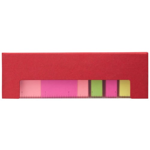 Promo Recycled Note, Flag and Ruler Sets - Promotional Pens Singapore - Gifts VV Available in 4 exciting item colors 客製 - Promotional Pens Singapore - Gifts VV Red Recycled Note, Flag and Ruler Set