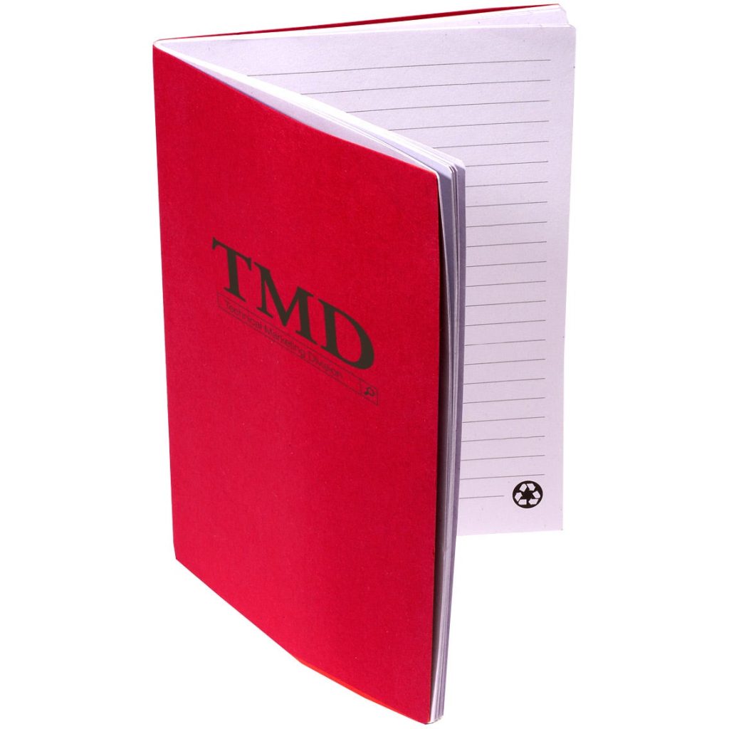 Promo Recycled Paper Notepads - Promotional Pens Singapore - Gifts VV Available in 5 amazing item colors 客製 - Promotional Pens Singapore - Gifts VV Red Recycled Paper Notepad