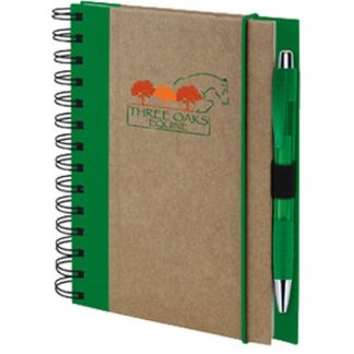 Brown / Green Recycled Color Spine Notebook