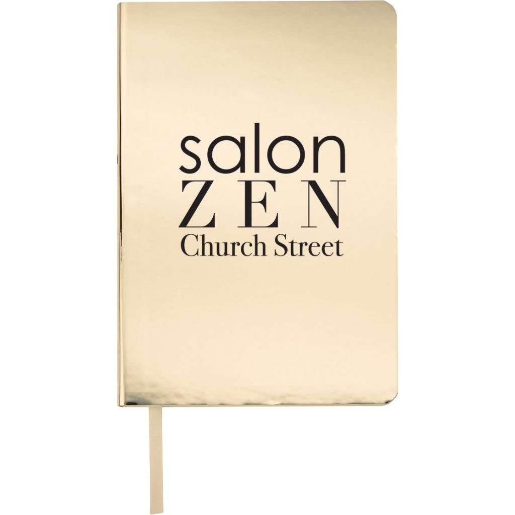 Logo Reflections Metallic Notebooks - Promotional Pens Singapore - Gifts VV Available in 4 exciting item colors 客製 - Promotional Pens Singapore - Gifts VV Gold Reflections Metallic Notebook