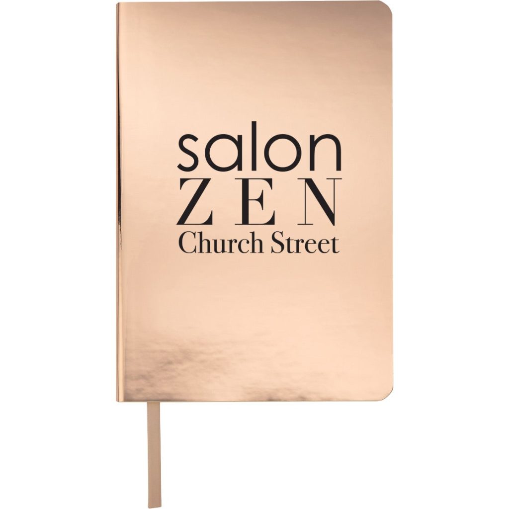 Logo Reflections Metallic Notebooks - Promotional Pens Singapore - Gifts VV Available in 4 exciting item colors 客製 - Promotional Pens Singapore - Gifts VV Rose Gold Reflections Metallic Notebook