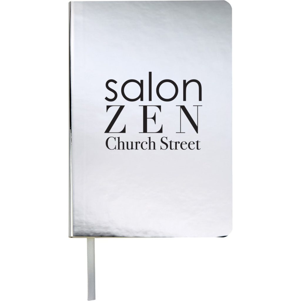 Logo Reflections Metallic Notebooks - Promotional Pens Singapore - Gifts VV Available in 4 exciting item colors 客製 - Promotional Pens Singapore - Gifts VV Silver Reflections Metallic Notebook