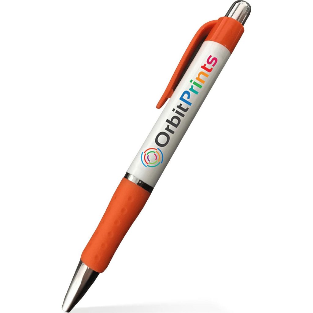 Advertising Retractable Regal Pens - Promotional Pens Singapore - Gifts VV Free Shipping 客製 - Promotional Pens Singapore - Gifts VV White / Orange Retractable Regal Pen