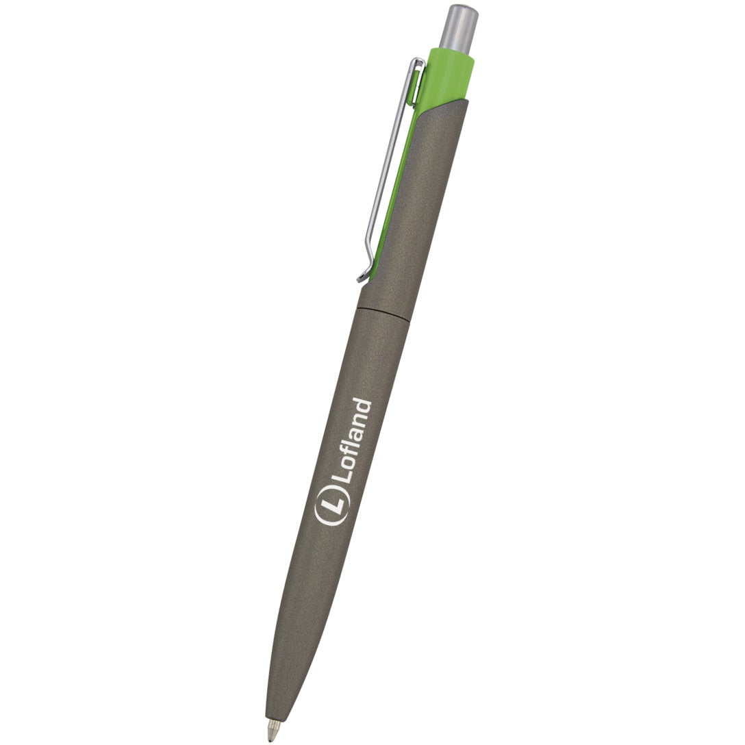 Logo Ria Sleek Write Pens - Promotional Pens Singapore - Gifts VV Available in 9 exciting item colors 客製 - Promotional Pens Singapore - Gifts VV Gunmetal / Lime Green Ria Sleek Write Pen