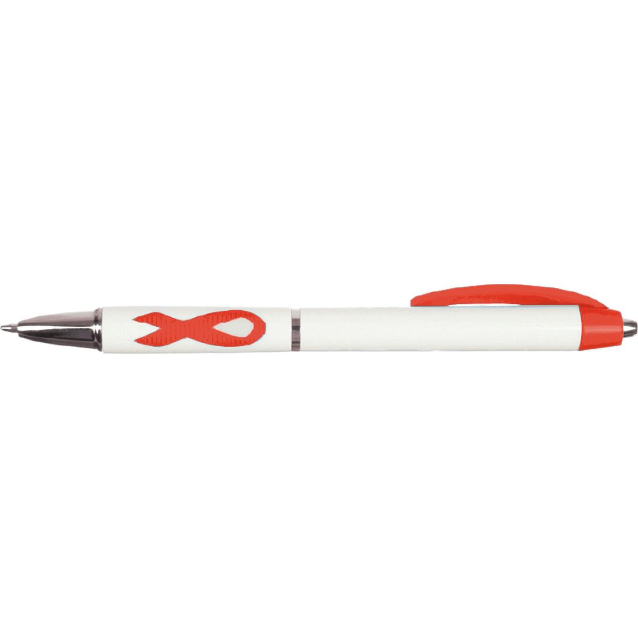 White / Red Ribbon Grip Pen