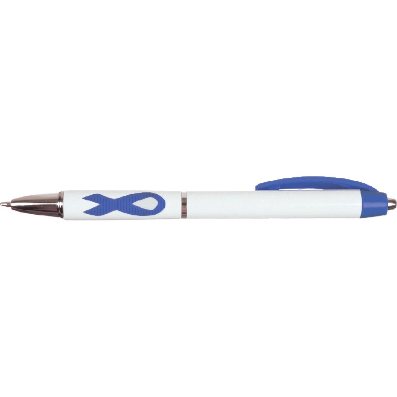 White / Royal Ribbon Grip Pen
