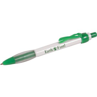 White / Green Ribbon Pen