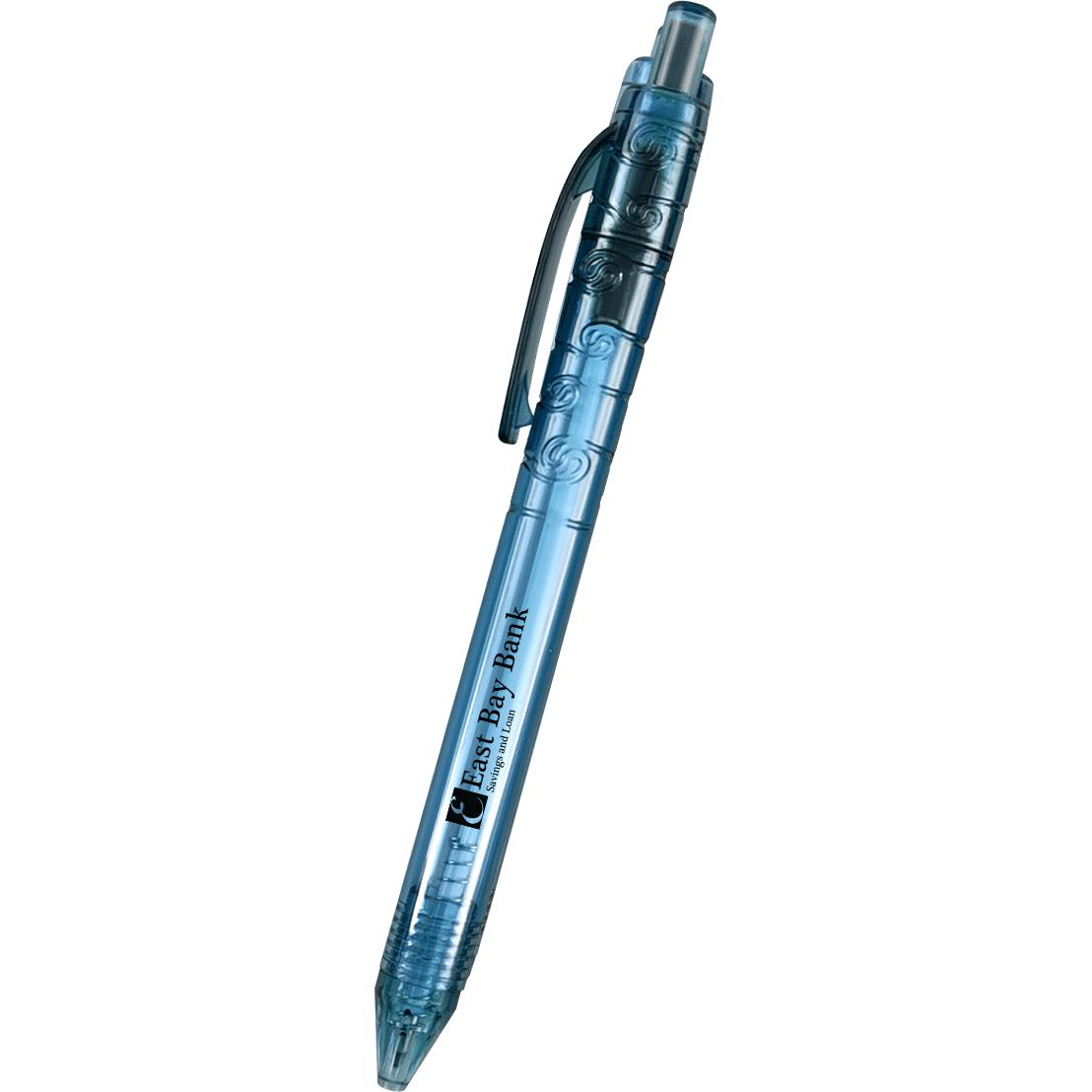 Promotional RPET Oasis Pens - Promotional Pens Singapore - Gifts VV Available in 5 awesome item colors 客製 - Promotional Pens Singapore - Gifts VV Translucent Blue / Black RPET Oasis Pen