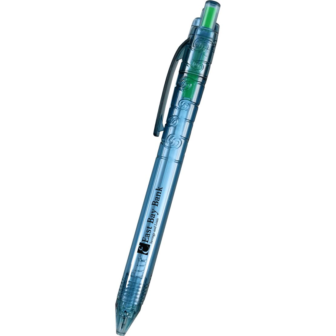 Promotional RPET Oasis Pens - Promotional Pens Singapore - Gifts VV Available in 5 awesome item colors 客製 - Promotional Pens Singapore - Gifts VV Translucent Blue / Green RPET Oasis Pen