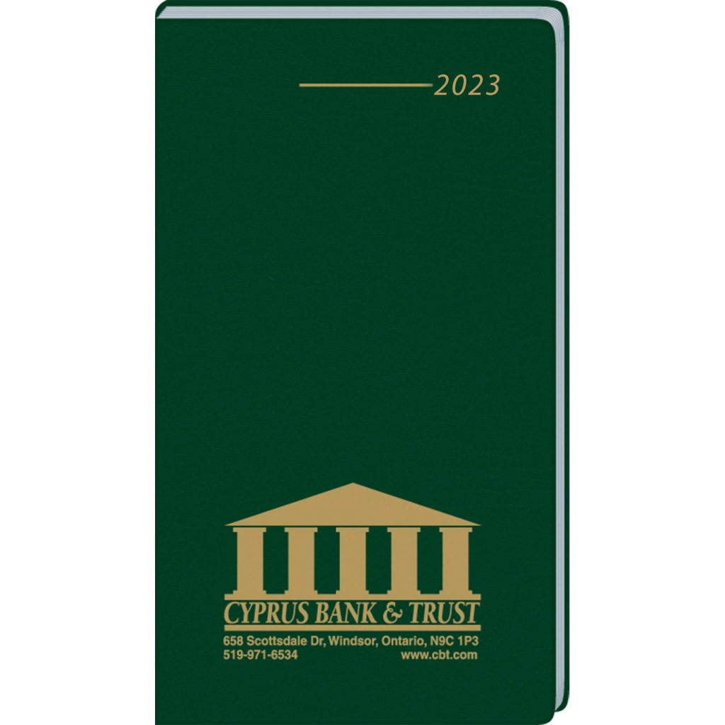 Giveaway Ruled Calendars in Vinyl Jacket - Promotional Pens Singapore - Gifts VV Available in 4 exciting item colors 客製 - Promotional Pens Singapore - Gifts VV Green Ruled Calendar in Vinyl Jacket