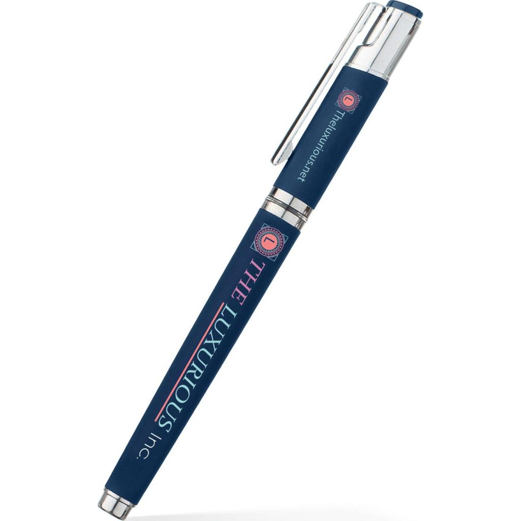 Promotional Satin Earl Gel Pens - Promotional Pens Singapore - Gifts VV Free Shipping 客製 - Promotional Pens Singapore - Gifts VV Blue Satin Earl Gel Pen