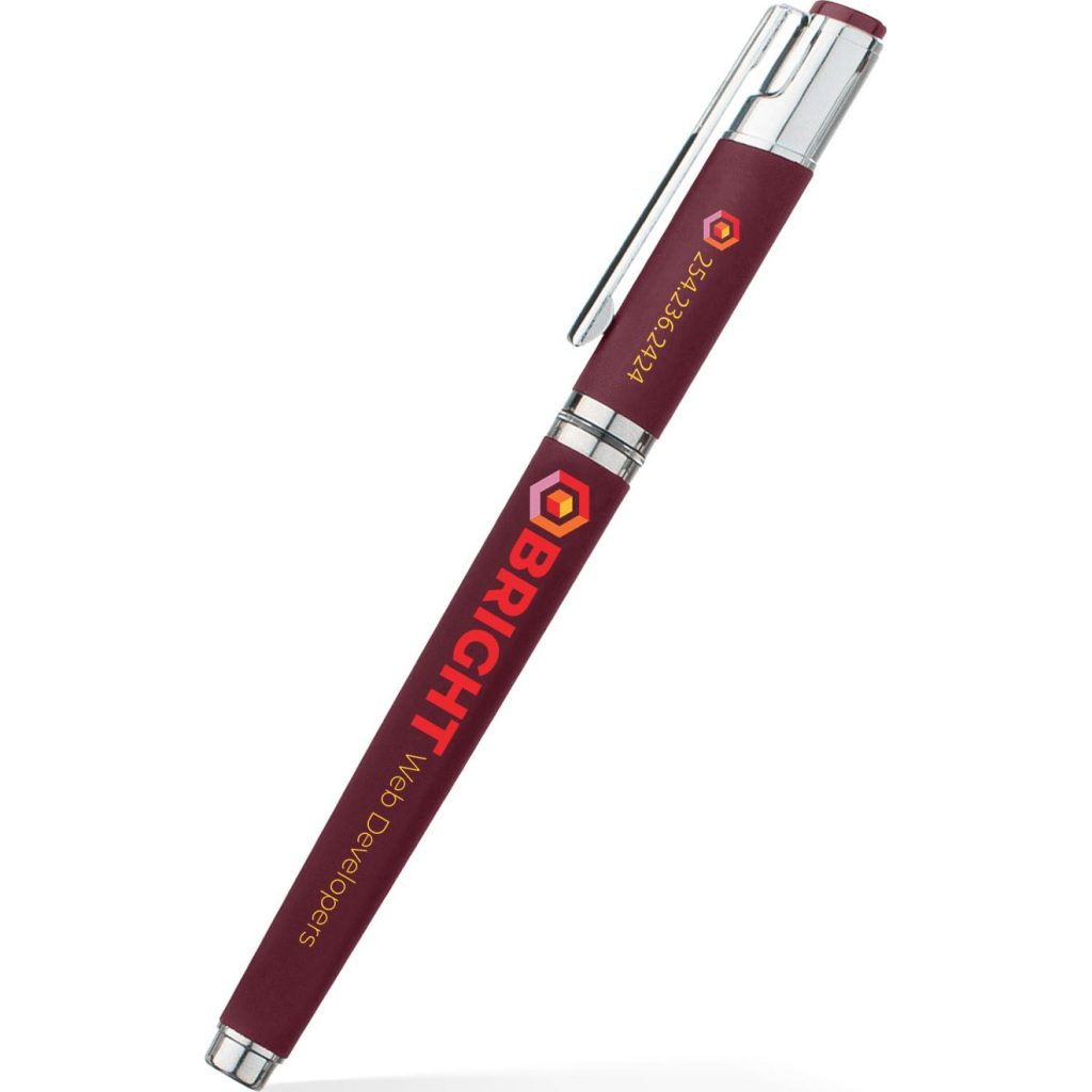 Promotional Satin Earl Gel Pens - Promotional Pens Singapore - Gifts VV Free Shipping 客製 - Promotional Pens Singapore - Gifts VV Burgundy Satin Earl Gel Pen