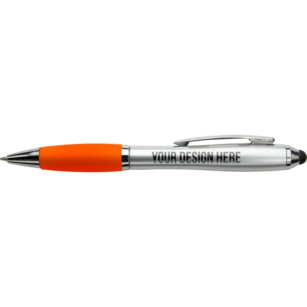 Satin Silver / Orange Satin Stylus Pen