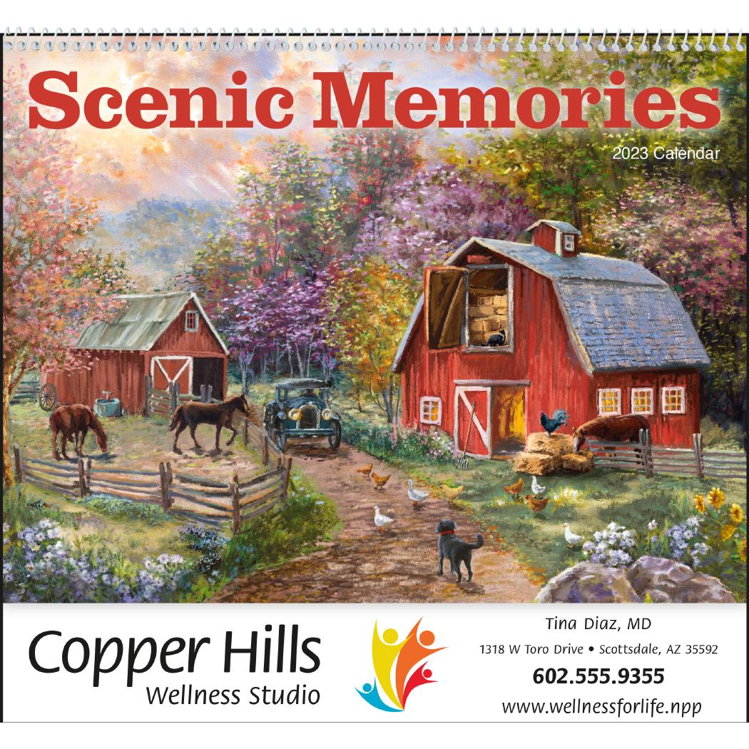 Printed Scenic Memories Calendars - Promotional Pens Singapore - Gifts VV Free Setup 客製 - Promotional Pens Singapore - Gifts VV White Scenic Memories Calendar