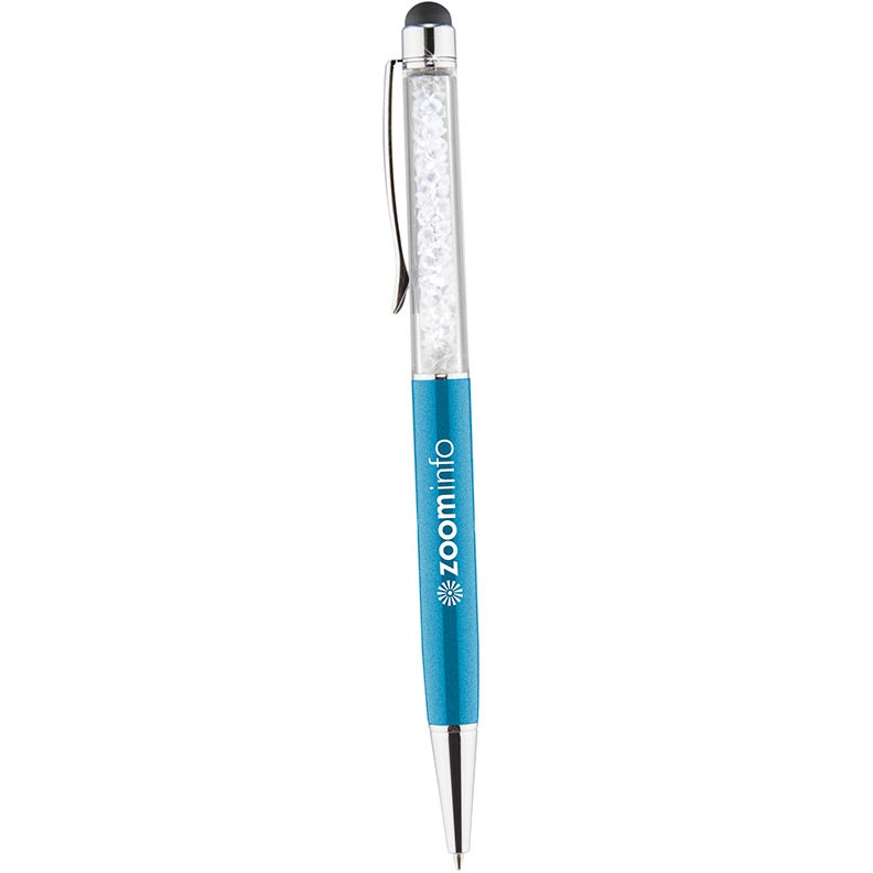 Customised Shimmer Ballpoint Pens with Stylus - Promotional Pens Singapore - Gifts VV Available in 7 amazing item colors 客製 - Promotional Pens Singapore - Gifts VV Turquois Shimmer Ballpoint Pen with Stylus